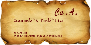 Csermák Amália névjegykártya