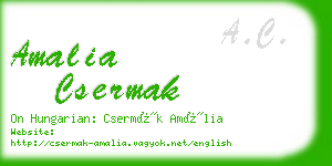 amalia csermak business card